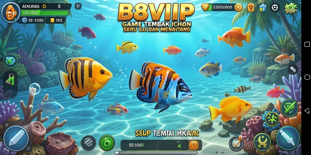 Tangkapan layar utama B8VIP yang menunjukkan aksi tembak ikan yang seru.