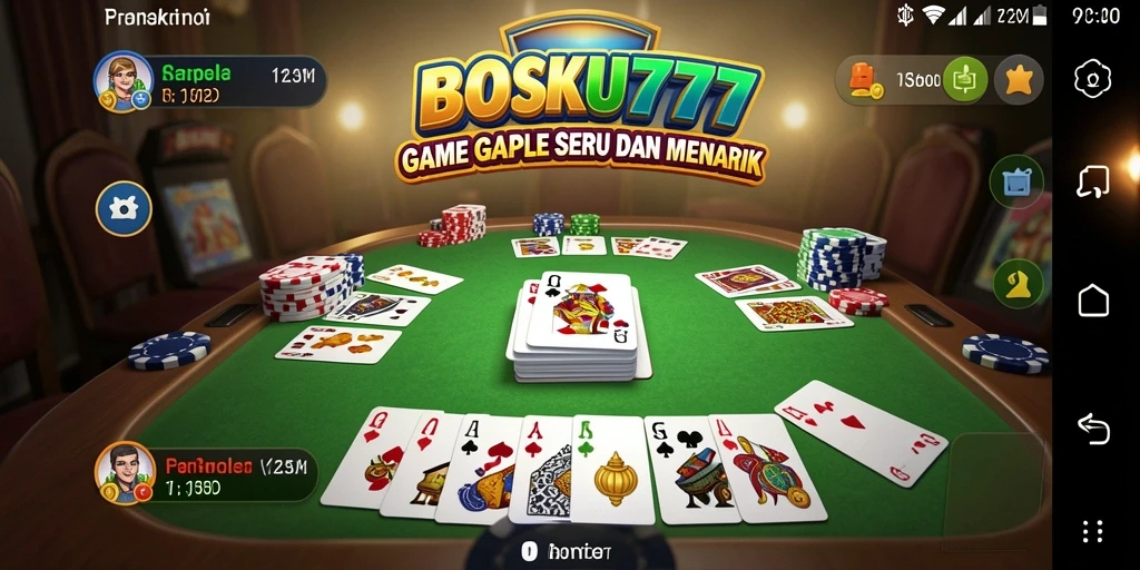 Screenshot gameplay BOSKU777 yang menampilkan aksi seru dalam permainan Gaple.