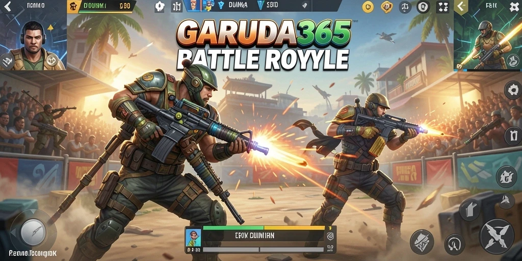 Screenshot gameplay GARUDA365 dengan pertarungan intens.