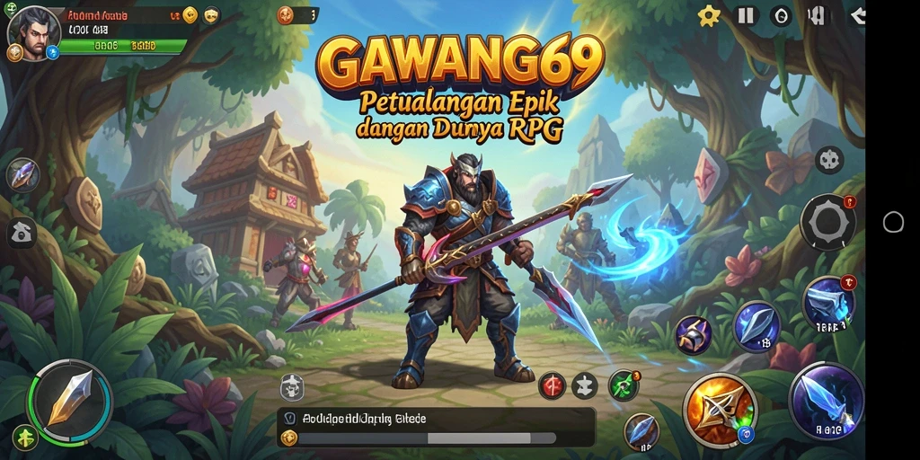 Tampilan gameplay menakjubkan dari GAWANG69 yang menggambarkan pertempuran RPG.