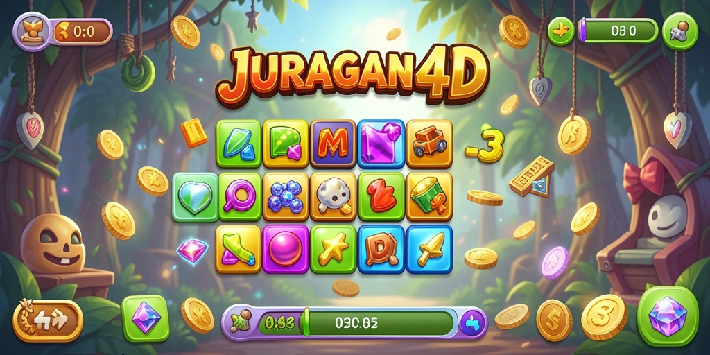 Tampilan gameplay seru dan berwarna dari JURAGAN4D.