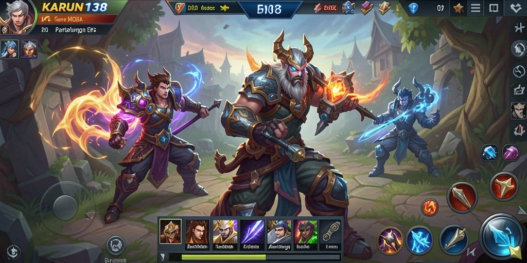 Gameplay seru dalam pertempuran MOBA epik di KARUN138.