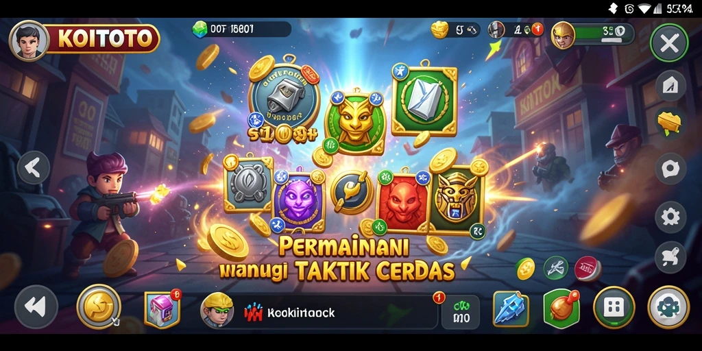 Tampilan gameplay KOITOTO yang menampilkan berbagai karakter dan strategi taktis.
