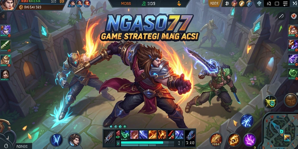Screenshot gameplay NGASO77 menunjukkan aksi pertempuran yang seru dan strategi tim.