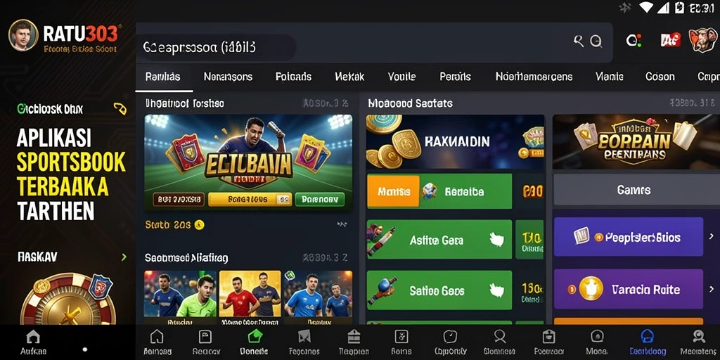 Tampilan gameplay utama RATU303 saat pengguna menikmati taruhan olahraga.