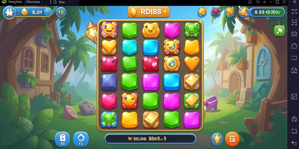 Tampilan menarik dari gameplay RDI88 dengan objek berwarna-warni.