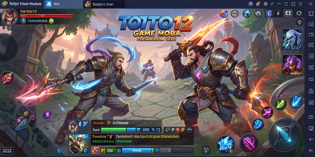 Screenshot gameplay TOTO12 yang menampilkan aksi seru di arena pertarungan.