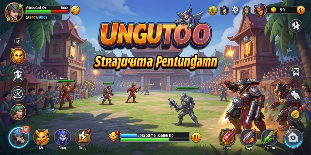 Tangkapan layar utama UNGUTOTO menampilkan aksi strategi yang mendebarkan.