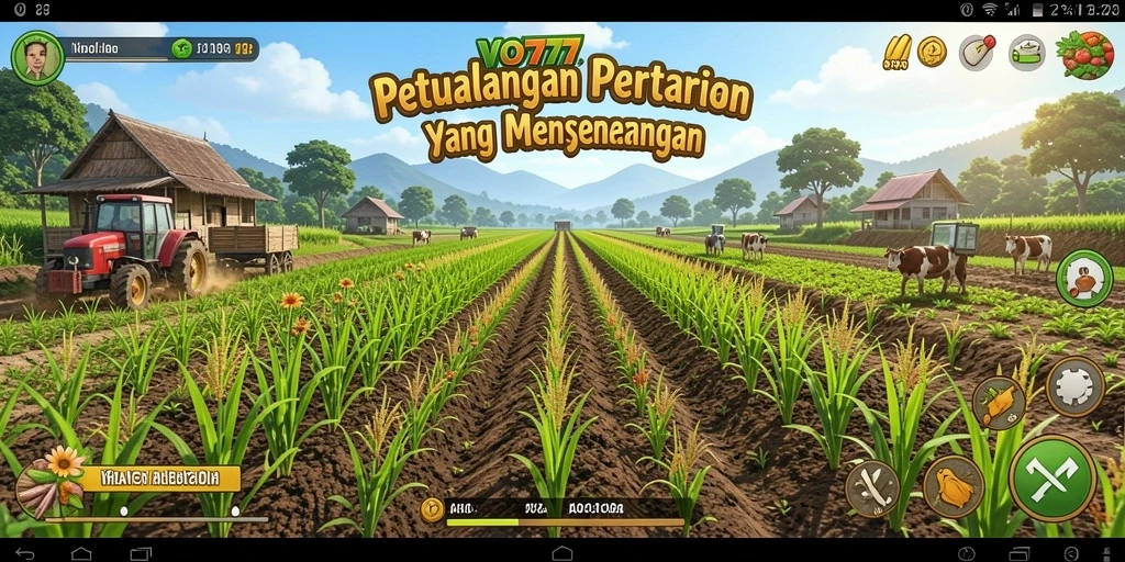 Screenshot VO777 menampilkan kehidupan bertani yang dinamis dan penuh warna.